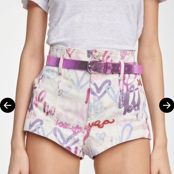 Women's Multicolor Graffiti Shorts - Picture 1 of 8